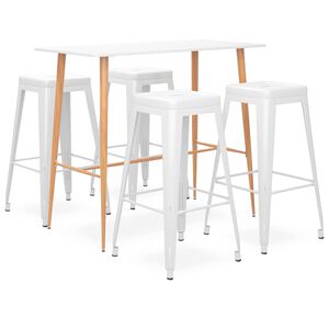 vidaXL 5-dijelni barski set bijeli