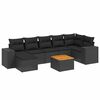vidaXL 8-dijelni set vrtnih sofa od poliratana s jastucima crni