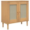 vidaXL Komoda SENJA smeđa izgled ratana 80x35x80 cm masivna borovina