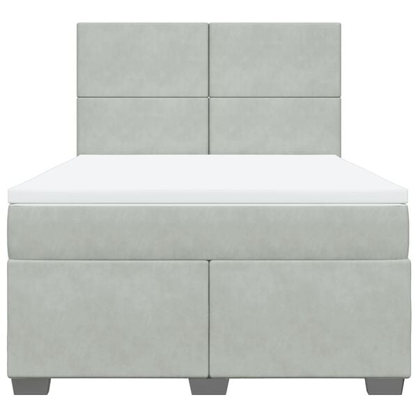 vidaXL Krevet s oprugama i madracem svjetlosivi 160x200 cm bar&scaron;unasti