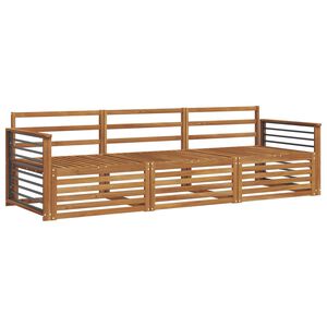 vidaXL Set vanjskih sofa 3 pcs Prirodna Čvrsto drvo akacije