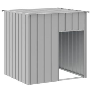 vidaXL Kućica za pse s krovom svijetlosiva 110x103x109 cm pocinčani čelik