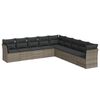 vidaXL 9-dijelni set vrtnih sofa od poliratana s jastucima sivi