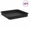 vidaXL Kvadratna posuda za cvijeće 24 kom. Crna 15 x 15 x 2 cm