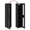 vidaXL Highboard 2 pcs Crni hrast Stakl