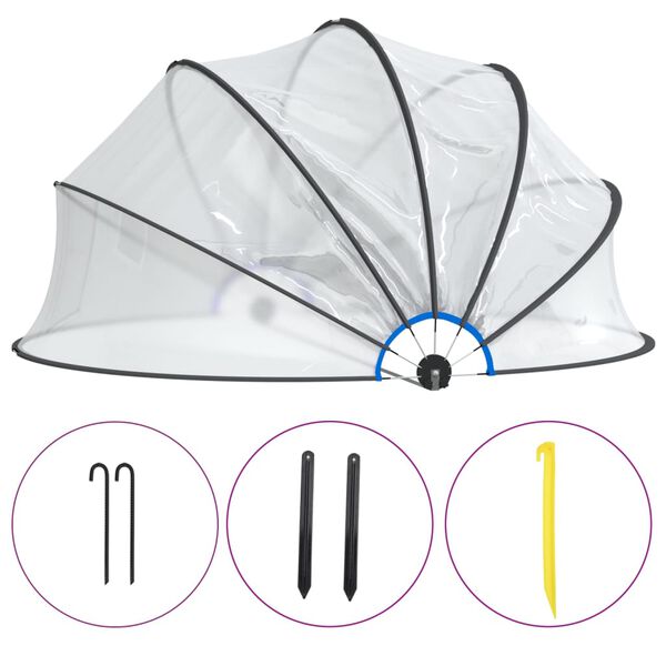 vidaXL Okrugla bazenska kupola 406 x 203 cm PVC