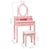 vidaXL Toaletni stolić sa stolcem rozi 75x69x140 cm od drva paulovnije