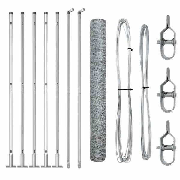 vidaXL Stup za ogradu Srebrno 10 x 1,2 m (36 mm mreža) Čelik