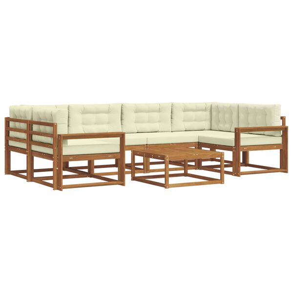 vidaXL Set vanjskih sofa s jastukom 7 pcs Prirodna i krem