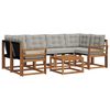 vidaXL Set vanjskih sofa 7 kom. Prirodna i svijetlo siva