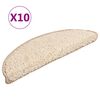 vidaXL Prostirke za stepenice 10 kom 56x17x3 cm krem poluokrugle