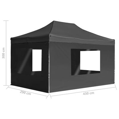 vidaXL Profesionalni sklopivi šator za zabave 4,5 x 3 m antracit