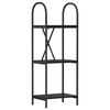 vidaXL Polica 3 razina 40 x 30 x 109 cm Konstruirano drvo Crni hrast