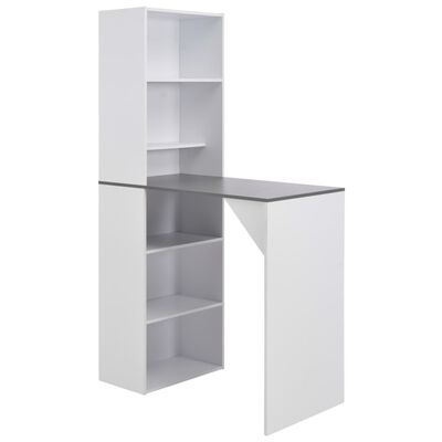 vidaXL Barski stol s ormarićem bijeli 115 x 59 x 200 cm