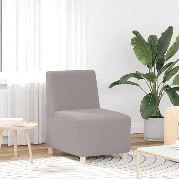 vidaXL Modularna sofa bez naslona za ruke svijetlosiva 55 cm kovrčava tkanina imitacija vune