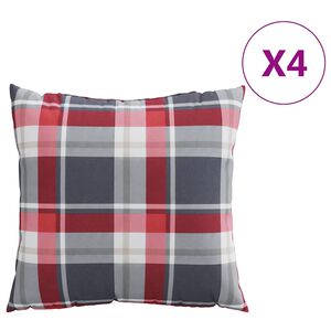 vidaXL Jastuci za sofu 4 kom. crveni karo uzorak 50x50 cm tkanina