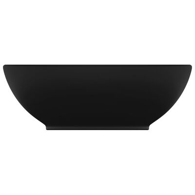 vidaXL Luksuzni ovalni umivaonik mat crni 40 x 33 cm keramički