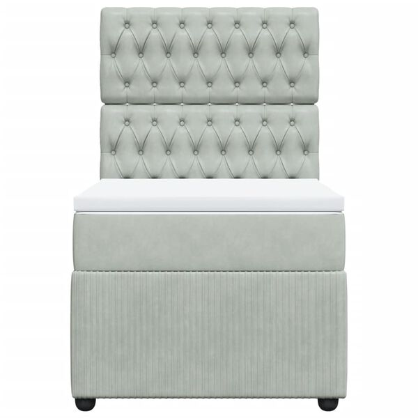 vidaXL Box spring krevet s madracem svjetlosivi 100x200 cm bar&scaron;unasti