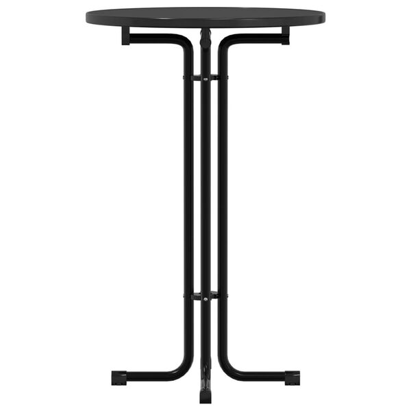 vidaXL Blagovaonski stol crni Ø 70x110 cm konstruirano drvo i čelik