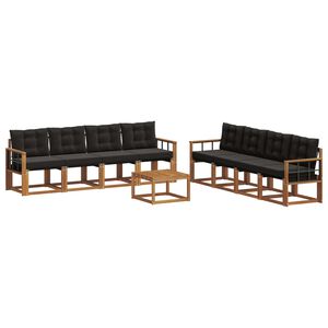 vidaXL Set vanjskih sofa 9 kom. Prirodna i crna