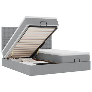 vidaXL Okvir kreveta s madracima svijetlosivi 160x200cm od tkanine