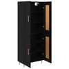 vidaXL Highboard Crni hrast 69,5 x 34 x 180 cm Konstruirano drvo