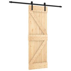 vidaXL Klizna vrata 70 x 210 cm Čvrsta borovina (neobrađena)