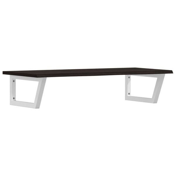 vidaXL Zidna polica za umivaonik od čelika i masivne hrastovine