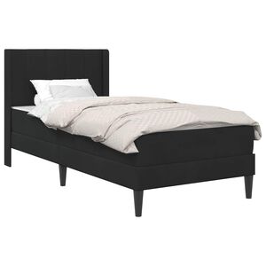 vidaXL Okvir kreveta s madracem s uzglavljem Crna 90 x 190 cm Bar&scaron;un
