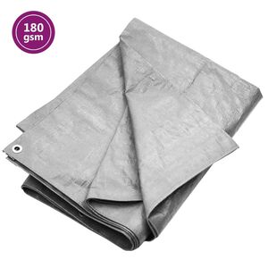 vidaXL Cerada 180 g/m&sup2; 2x3 m siva HDPE