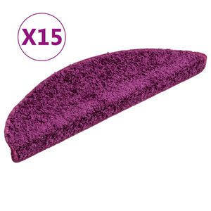 vidaXL Prostirke za stepenice 15 kom 56x17x3 cm ljubičaste poluokrugle