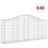 vidaXL Lučne gabionske ko&scaron;are 40 kom 200x30x80/100cm pocinčano željezo