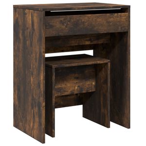 vidaXL Toaletni stolić sa stolcem boja dimljenog hrasta 60x40x113,5 cm
