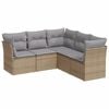 vidaXL 5-dijelni vrtni set sofa s jastucima bež od poliratana