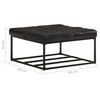 vidaXL Tabure crni 80 x 80 x 43 cm od prave kože