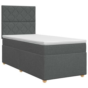 vidaXL Boxspring krevet s madracem Tamnosiva Jjedan Tkanina