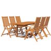 vidaXL 7-dijelni vrtni blagovaonski set od masivnog bagremovog drva 150-200 cm