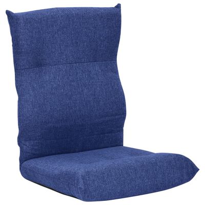vidaXL Sklopiva podna stolica od tkanine plava