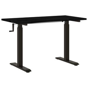 vidaXL Stol Crna i tamnosmeđa 120 x 60 cm Čvrsto Hrastovo Drvo