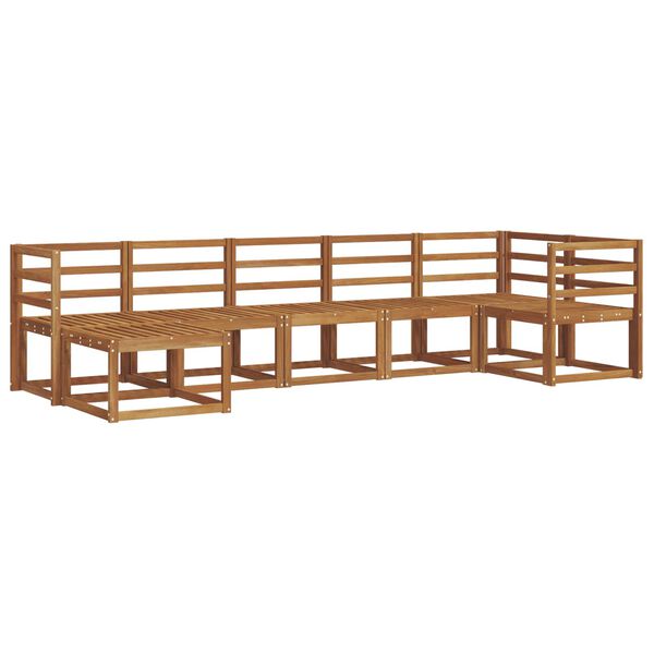 vidaXL Set vanjskih sofa 7 pcs Prirodna Čvrsto drvo akacije