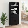 vidaXL Highboard s ladicama Crni hrast 69,5 x 34 x 180 cm