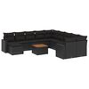 vidaXL 12-dijelni set vrtnih sofa od poliratana s jastucima crni