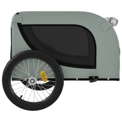 vidaXL Prikolica za bicikl za ljubimce sivo-crna od tkanine i željeza