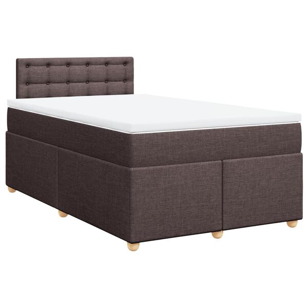 vidaXL Krevet box spring s madracem tamnosmeđi 120 x 190 cm od tkanine