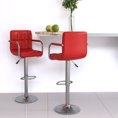 vidaXL Barski stolci od umjetne kože 2 kom crvena boja vina