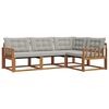 vidaXL Set vanjskih sofa s jastukom 4 pcs Prirodna i svijetlo siva