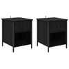 vidaXL Noćni ormar 2 pcs Crni hrast 40 x 42 x 50 cm Konstruirano drvo