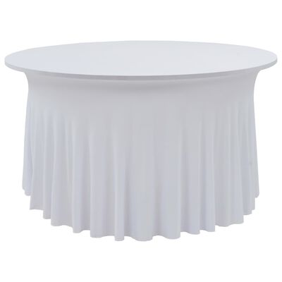 vidaXL Rastezljive navlake za stol 2 kom duge 150 x 74 cm bijele