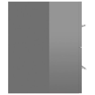 vidaXL 2-dijelni set kupaonskog namještaja od iverice visoki sjaj sivi