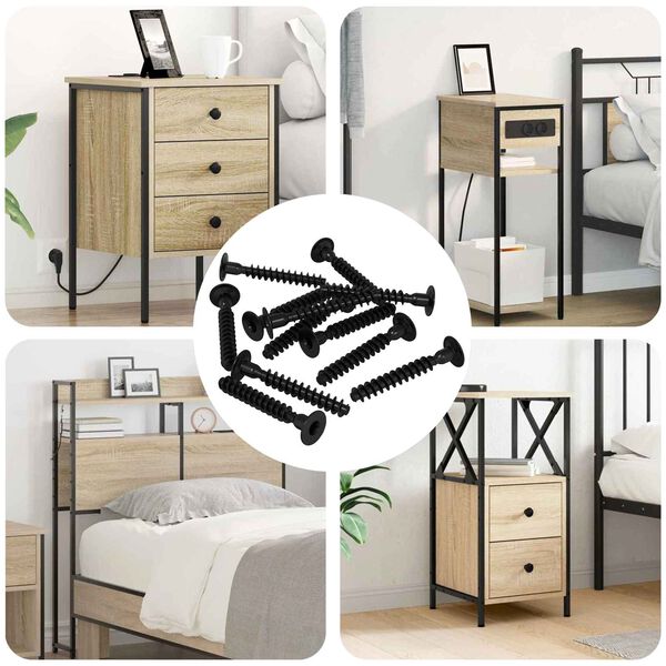 vidaXL &Scaron;estarasti vijak s čepom 5143 pcs Crna Željezo